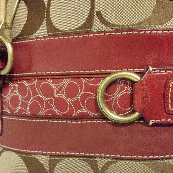 Vintage Coach Y2K Hampton Signature C Hobo – Rare Red Leather Shoulder Bag - Picture 14 of 16